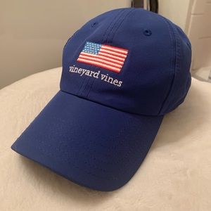 Like New Vineyard vines USA flag dry fit hat